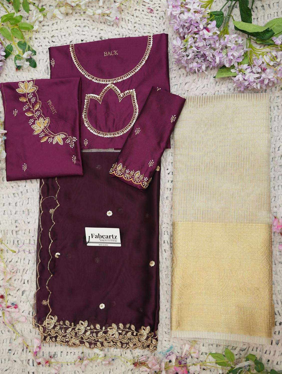 women self design south indian style unstitched lehenga choli set