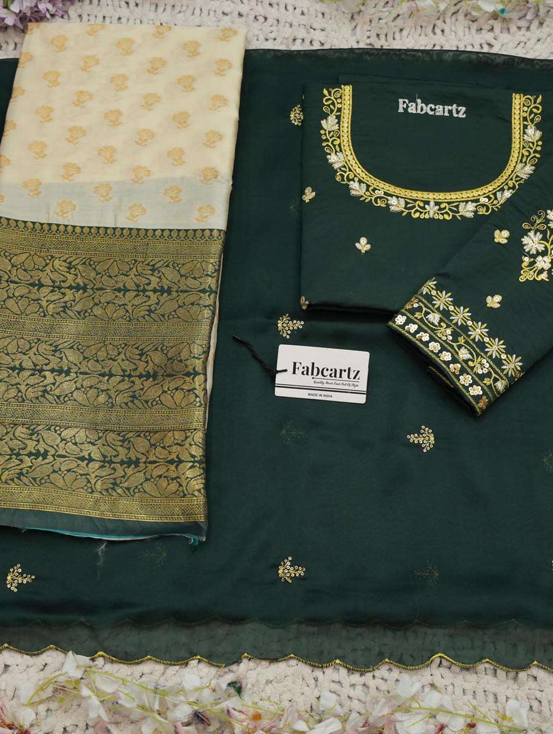 women self design south indian style unstitched lehenga choli set - 22380969 -  Standard Image - 3