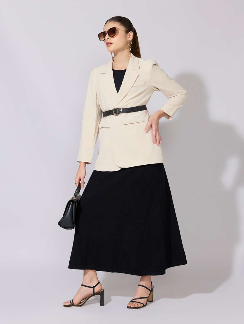 women solid long sleeve single breasted blazer - 22380981 -  Standard Image - 5