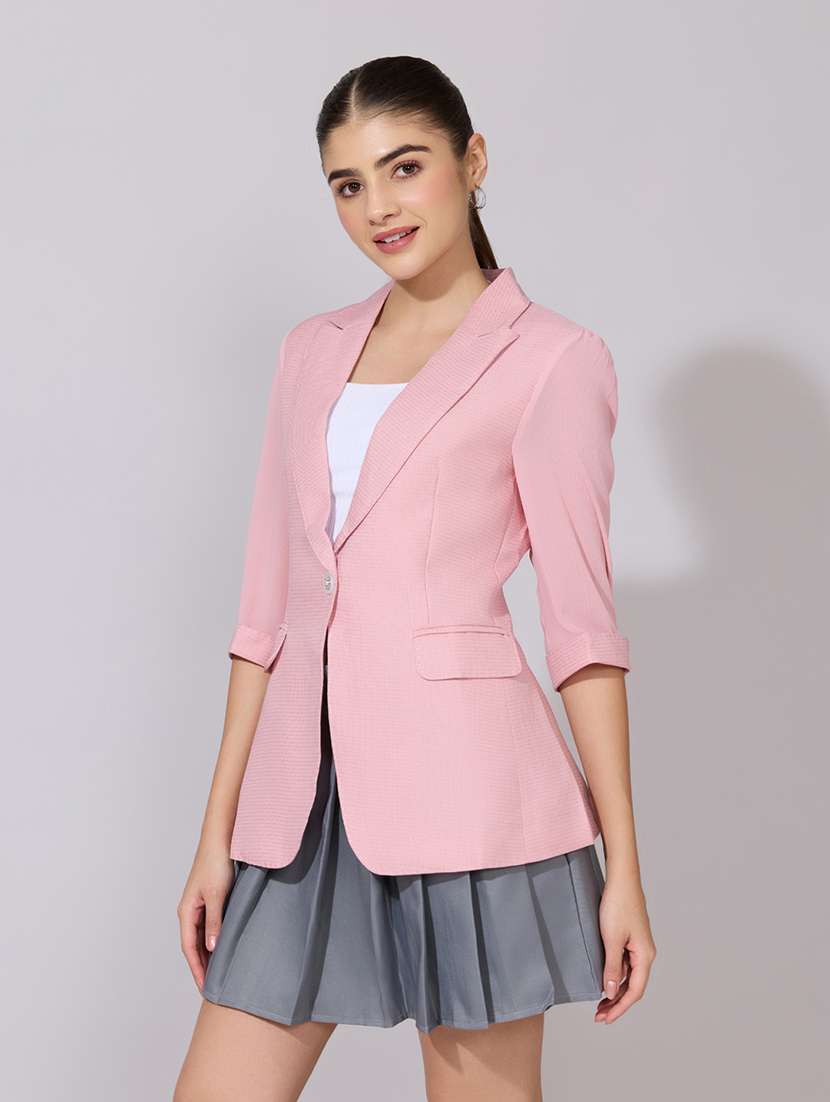 women solid long sleeve single breasted blazer - 22380982 -  Standard Image - 3