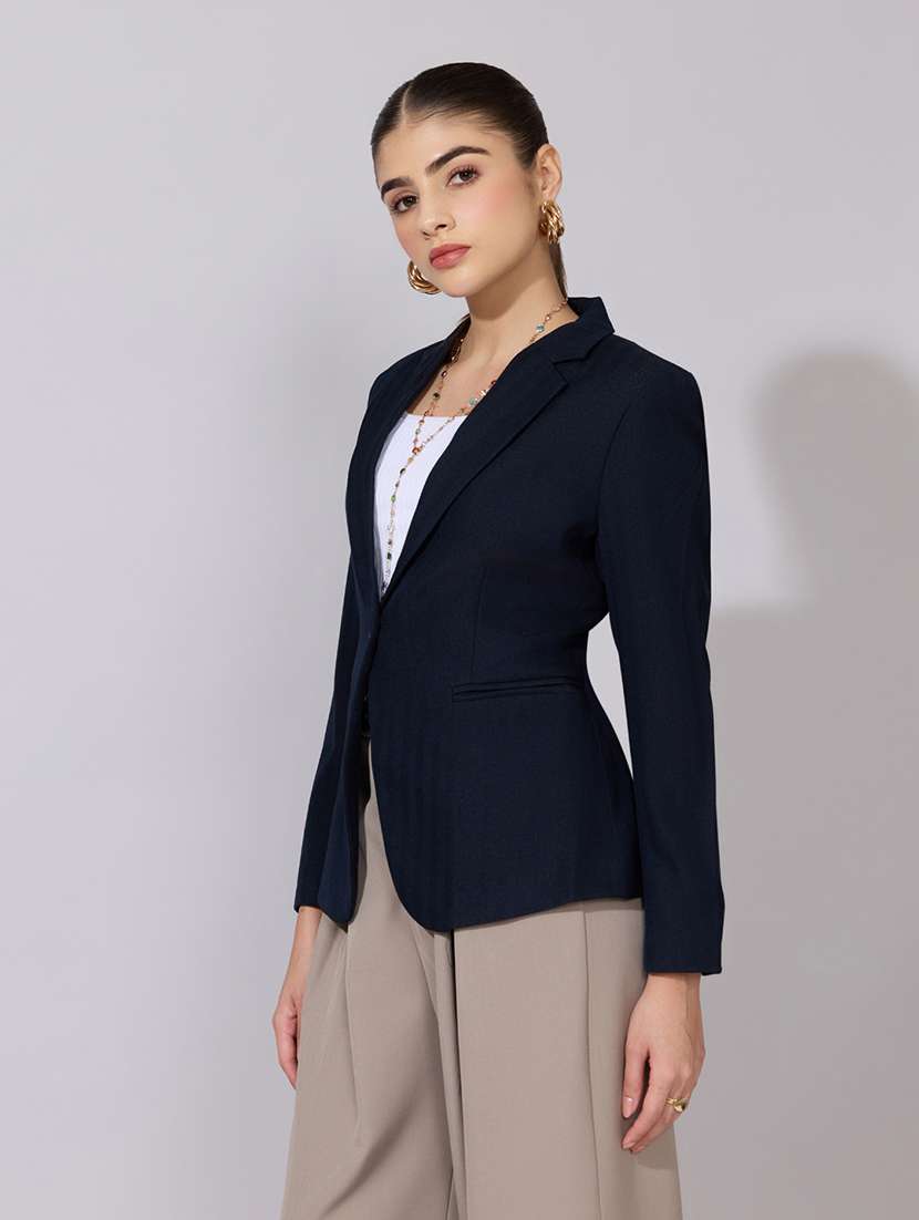women solid long sleeve single breasted blazer - 22380987 -  Standard Image - 3
