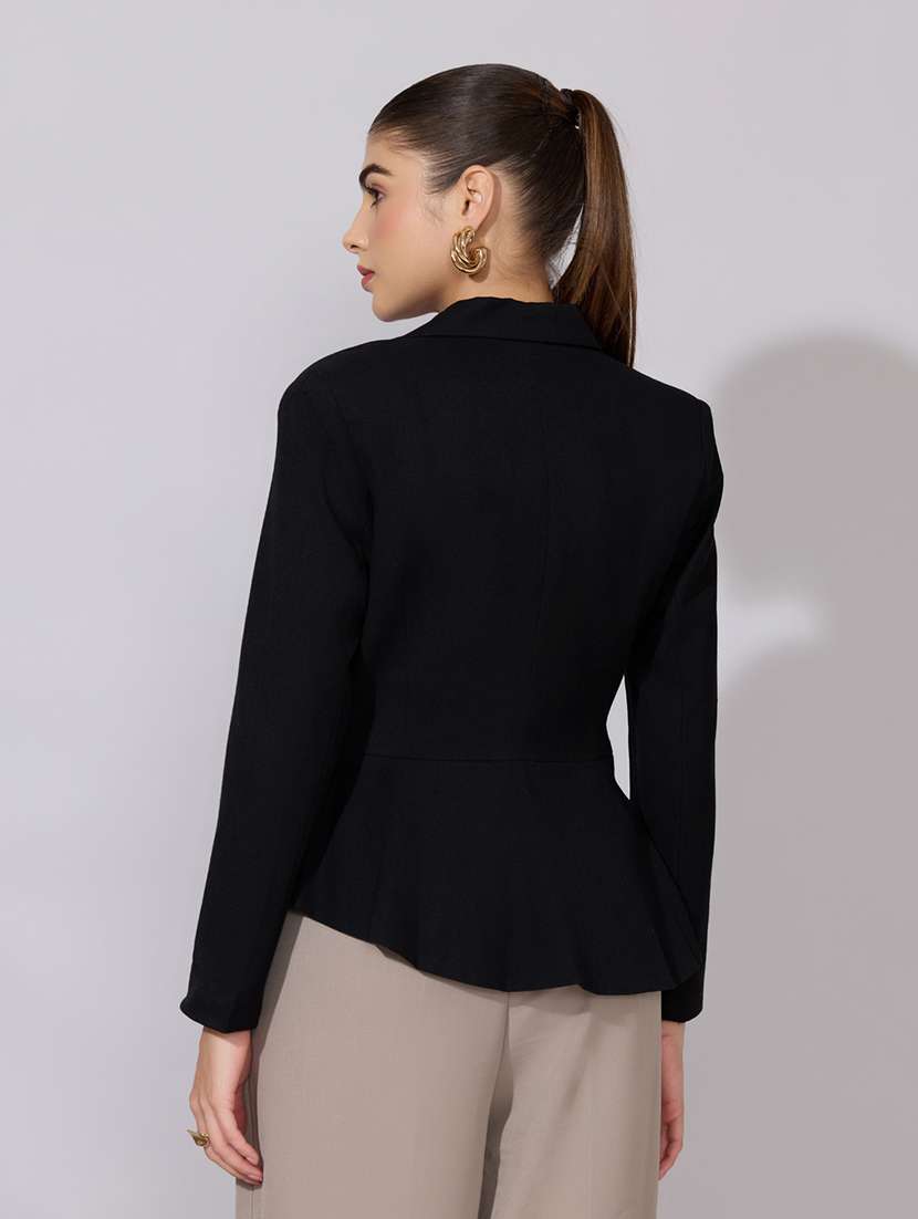 women solid long sleeve double breasted blazer - 22380991 -  Standard Image - 5