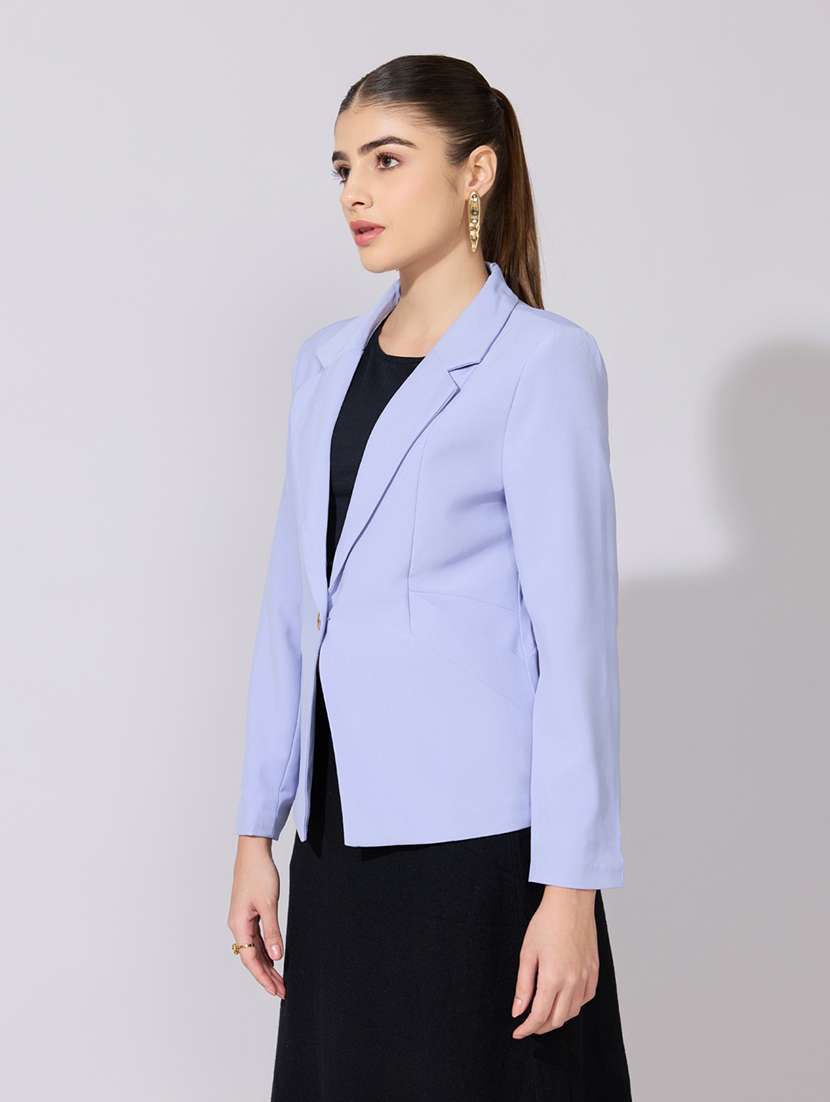 women solid long sleeve single breasted blazer - 22380997 -  Standard Image - 3