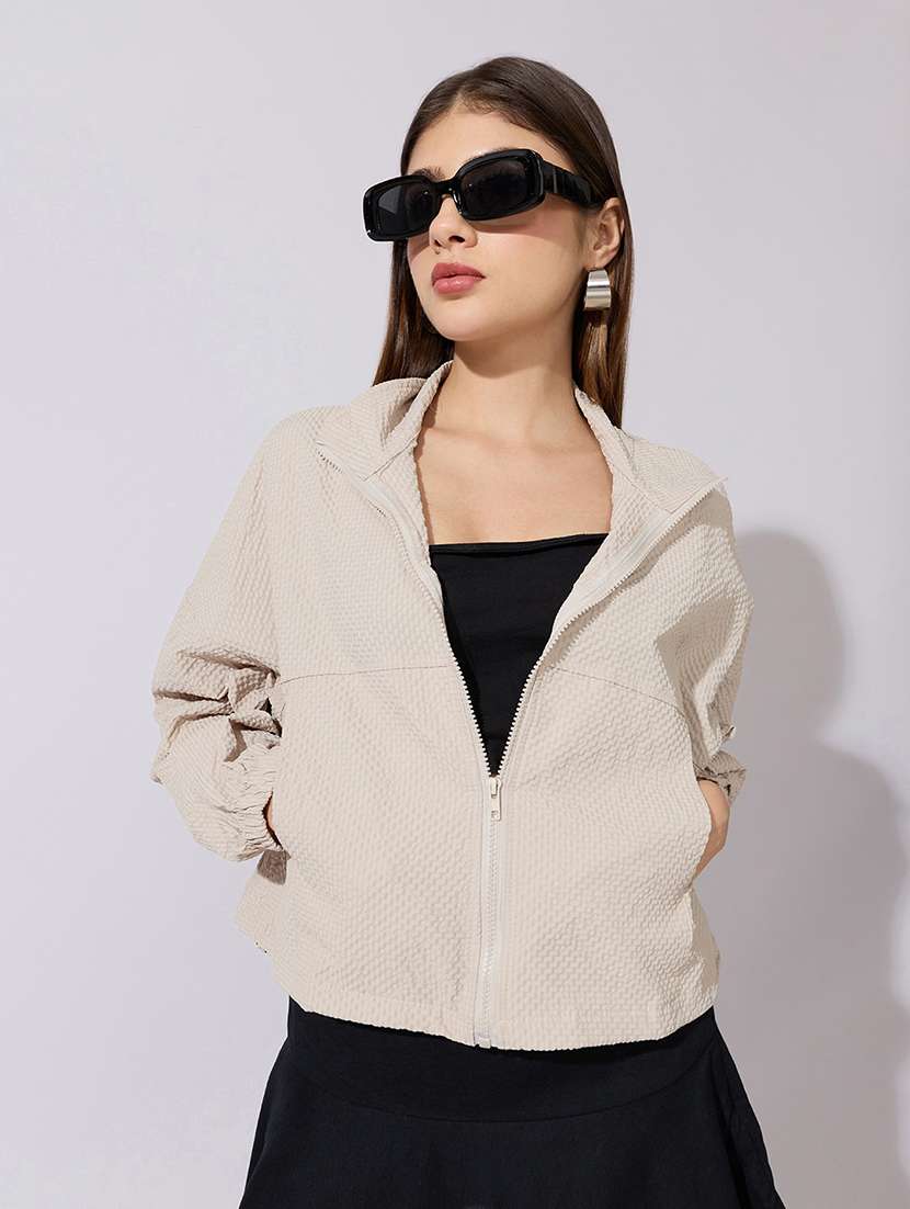 women self designed long sleeve regular jacket