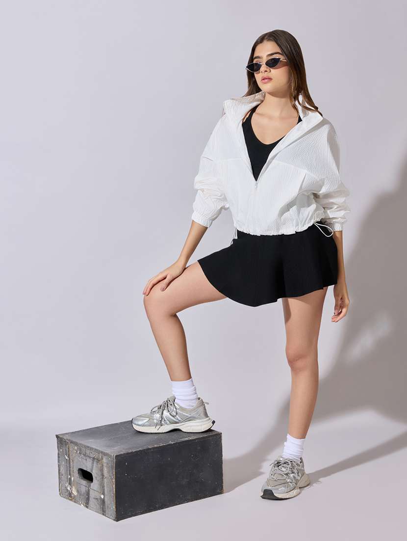 women solid long sleeve windcheater jacket - 22381026 -  Standard Image - 5