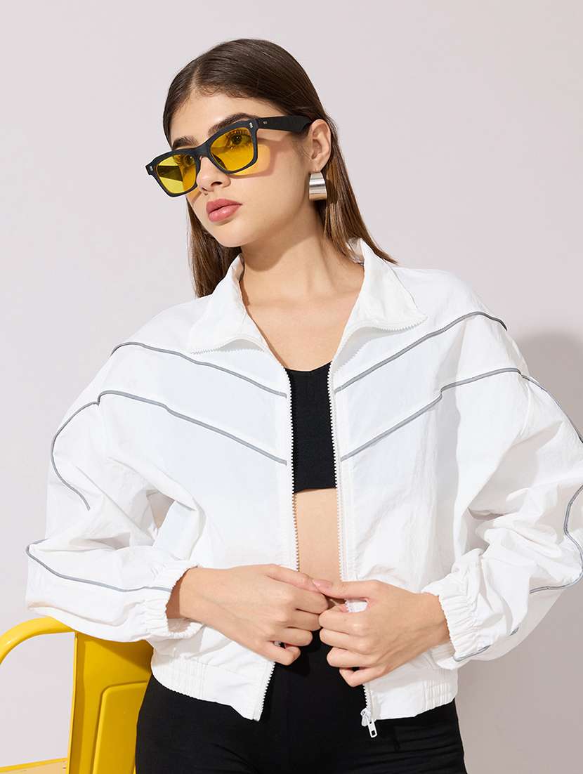 women solid long sleeve biker jacket - 22381027 -  Standard Image - 3