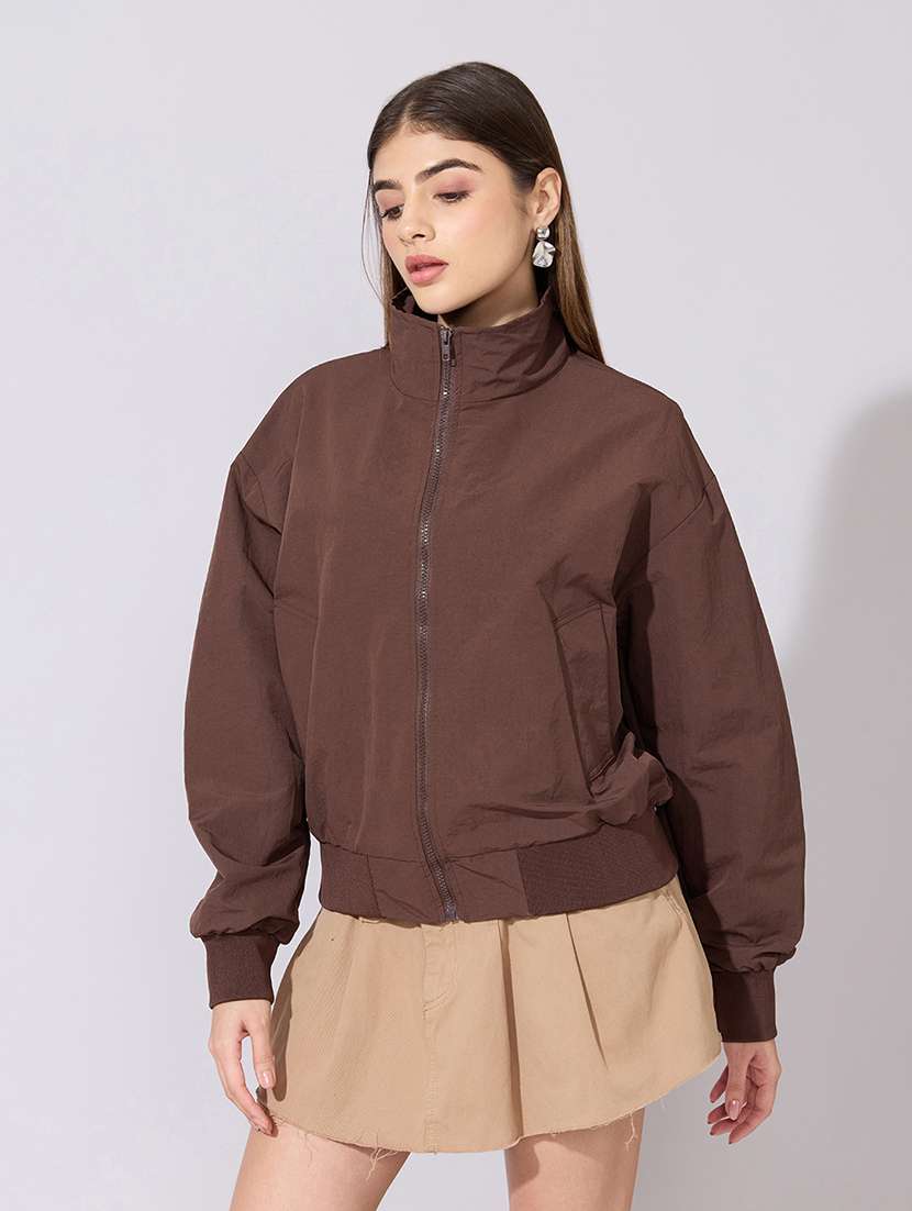 women solid long sleeve biker jacket - 22381033 -  Standard Image - 3
