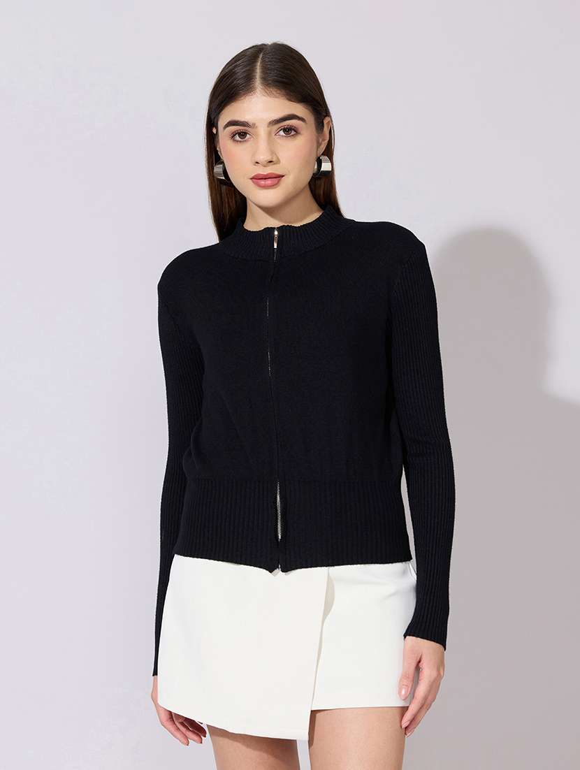 women solid long sleeve regular jacket - 22381037 -  Standard Image - 3