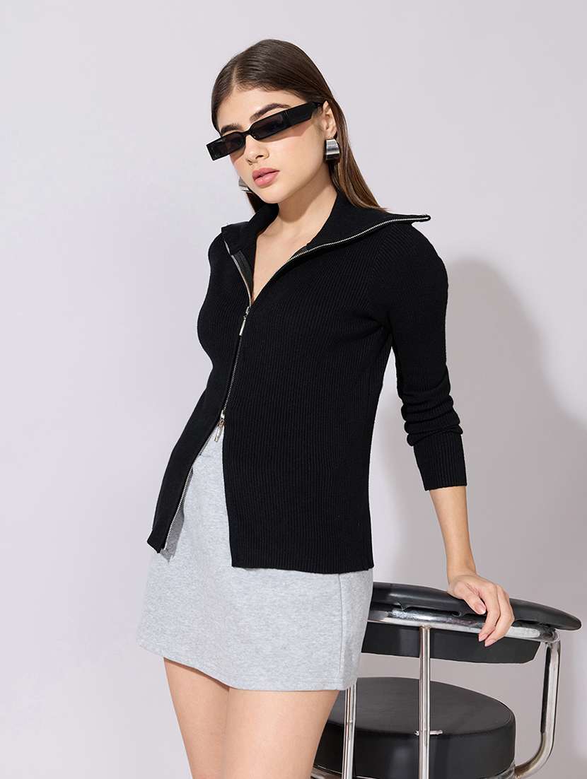 women solid long sleeve regular jacket