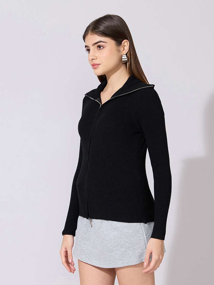 women solid long sleeve regular jacket - 22381038 -  Standard Image - 3