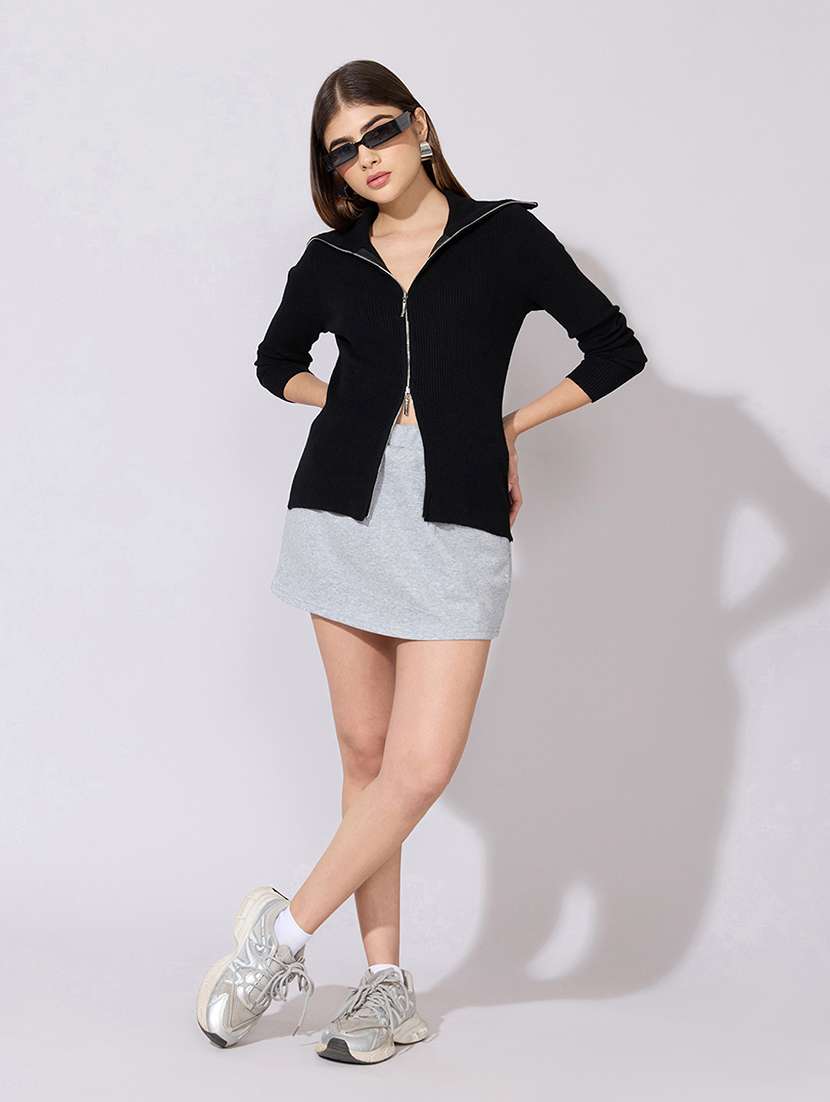women solid long sleeve regular jacket - 22381038 -  Standard Image - 5