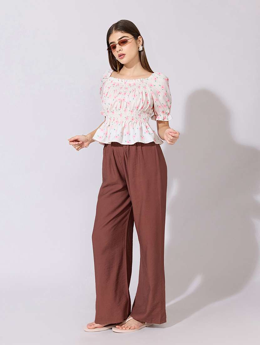 women printed puff sleeve peplum top - 22381053 -  Standard Image - 5