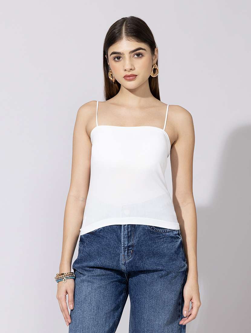 women solid long sleeve crop top with slip - 22381081 -  Standard Image - 3