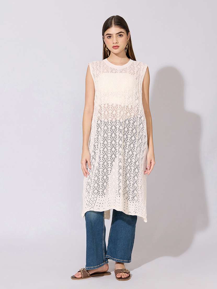 women crochet longline sleeveless sheer top  - 22381084 -  Standard Image - 5