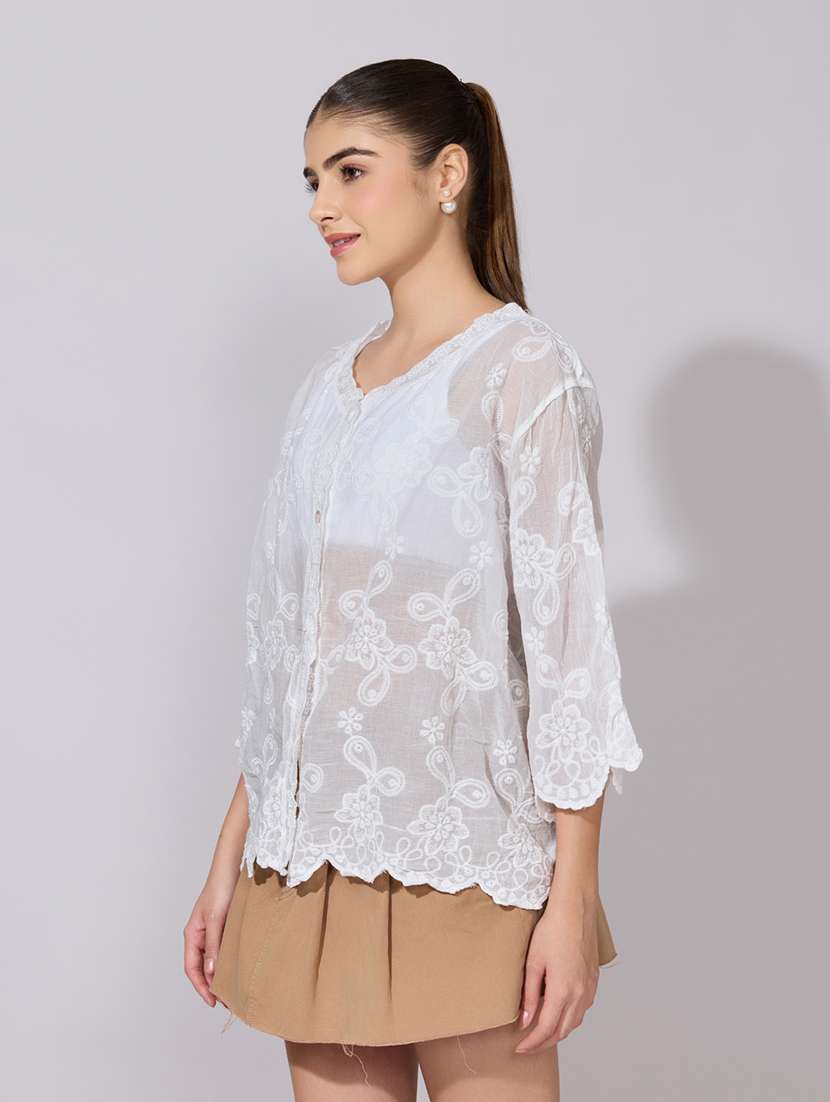 women embroidered long sleeve shirt - 22381137 -  Standard Image - 3