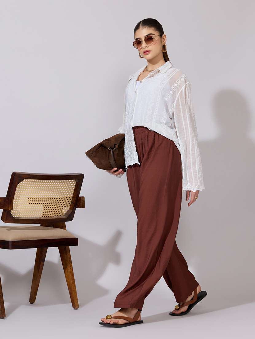 women embroidered collared long sleeve shirt - 22381139 -  Standard Image - 5