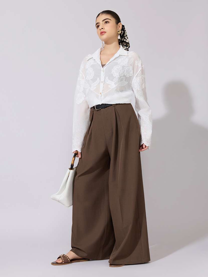women embroidered collared long sleeve shirt - 22381142 -  Standard Image - 5