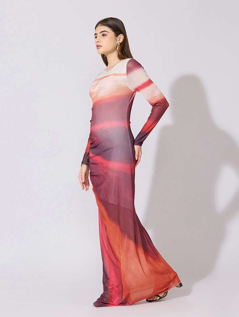 women printed long sleeve bodycon dress - 22381147 -  Standard Image - 3