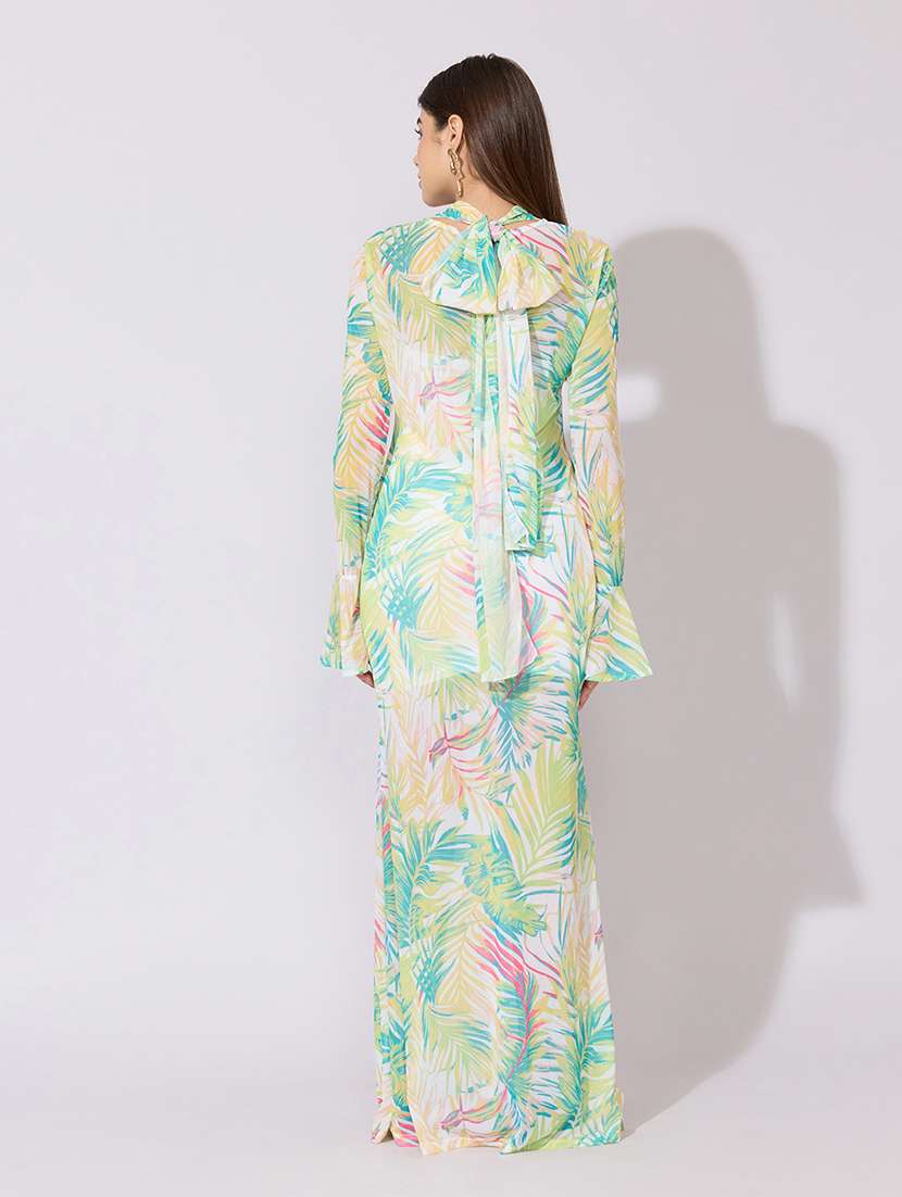 women printed bell sleeve bodycon dress with slip - 22381149 -  Standard Image - 5