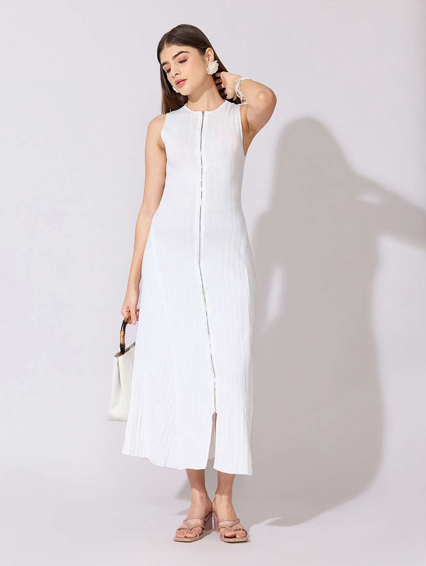 white acrylic aline dress