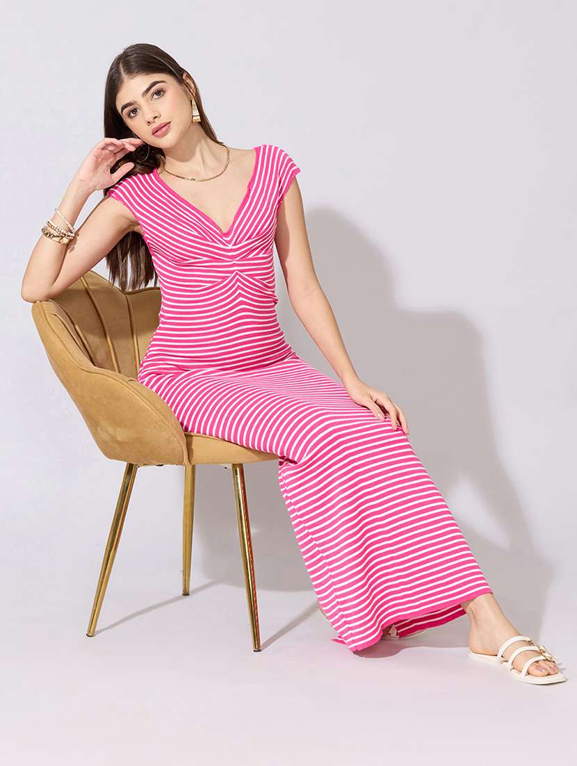 women striped sleeveless bodycon dress - 22381157 -  Standard Image - 5