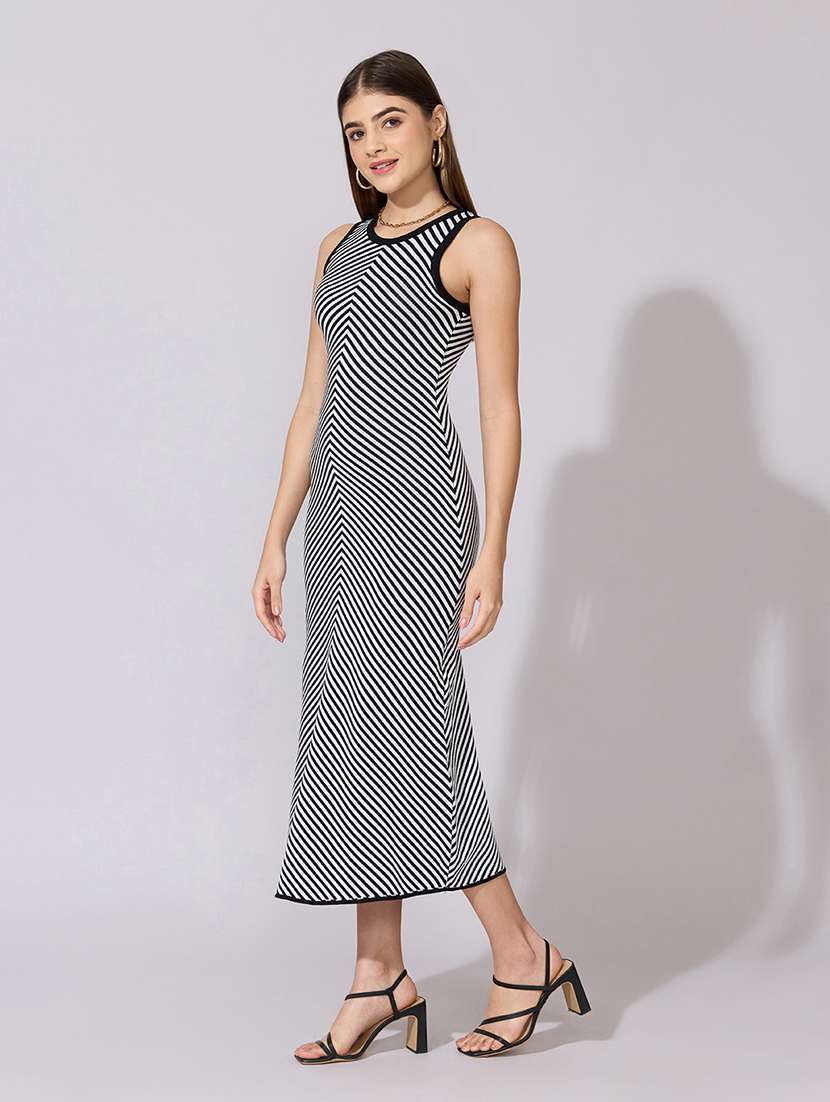 women striped sleeveless a-line dress - 22381164 -  Standard Image - 3
