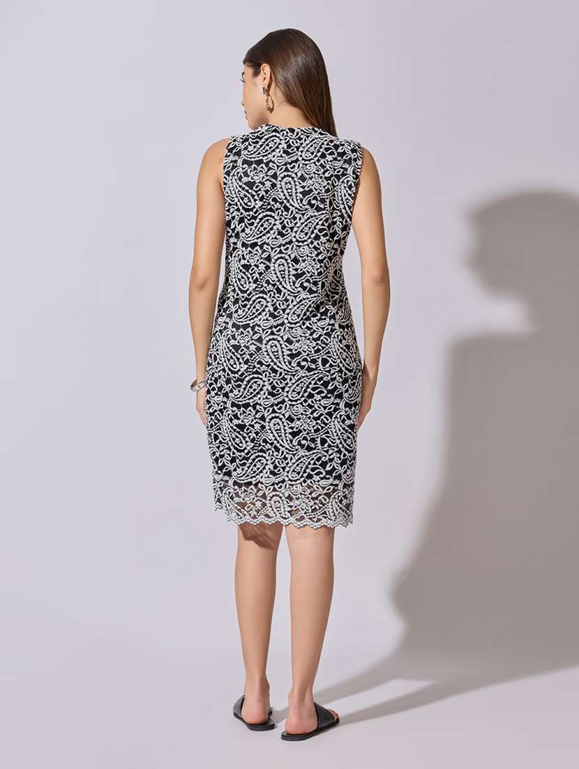 women self designed sleeveless lace bodycon dress - 22381173 -  Standard Image - 5