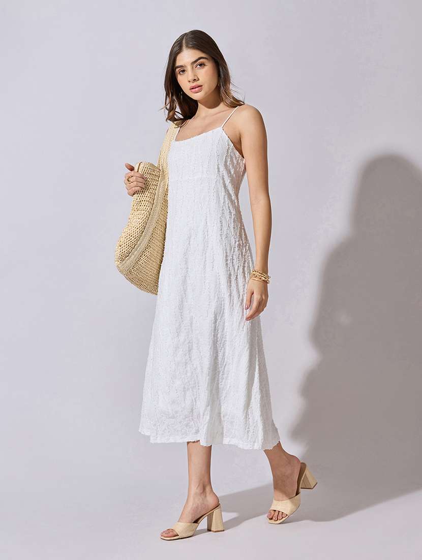 women self designed shoulder strap a-line dress - 22381176 -  Standard Image - 3