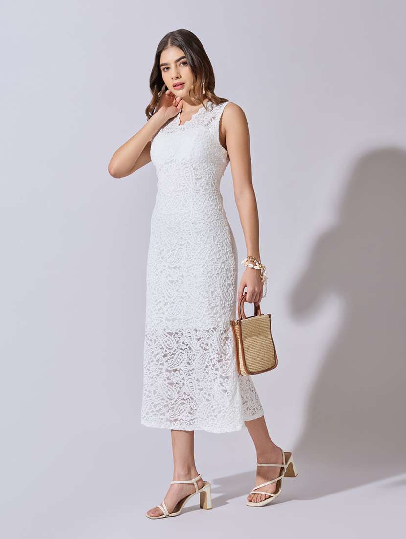 women self designed sleeveless lace bodycon dress - 22381179 -  Standard Image - 5