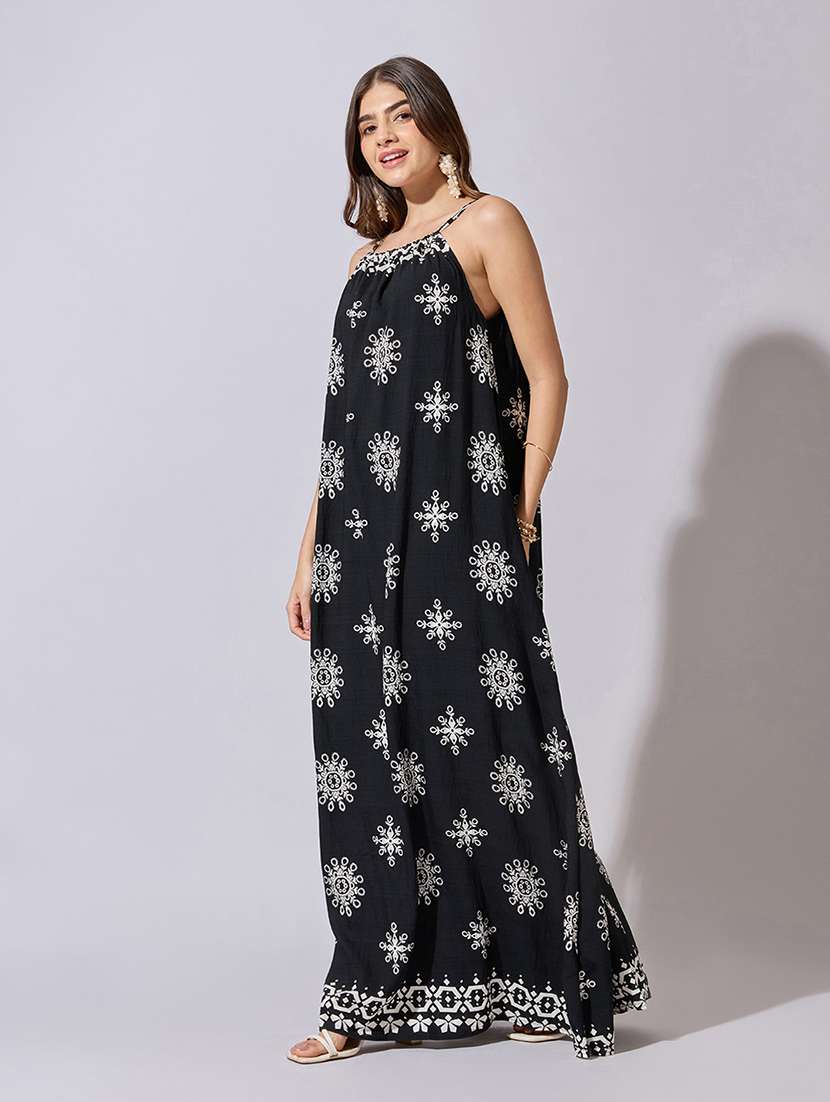 women embroidered shoulder strap a-line dress - 22381182 -  Standard Image - 3