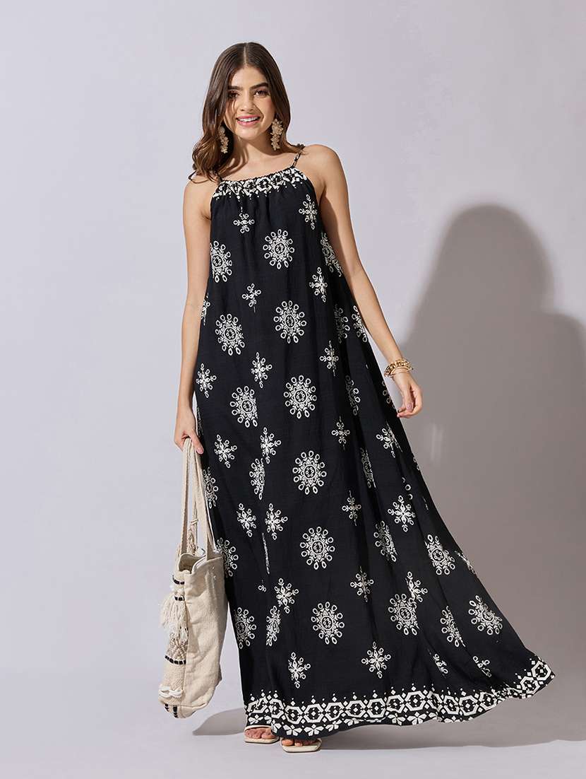 women embroidered shoulder strap a-line dress - 22381182 -  Standard Image - 5