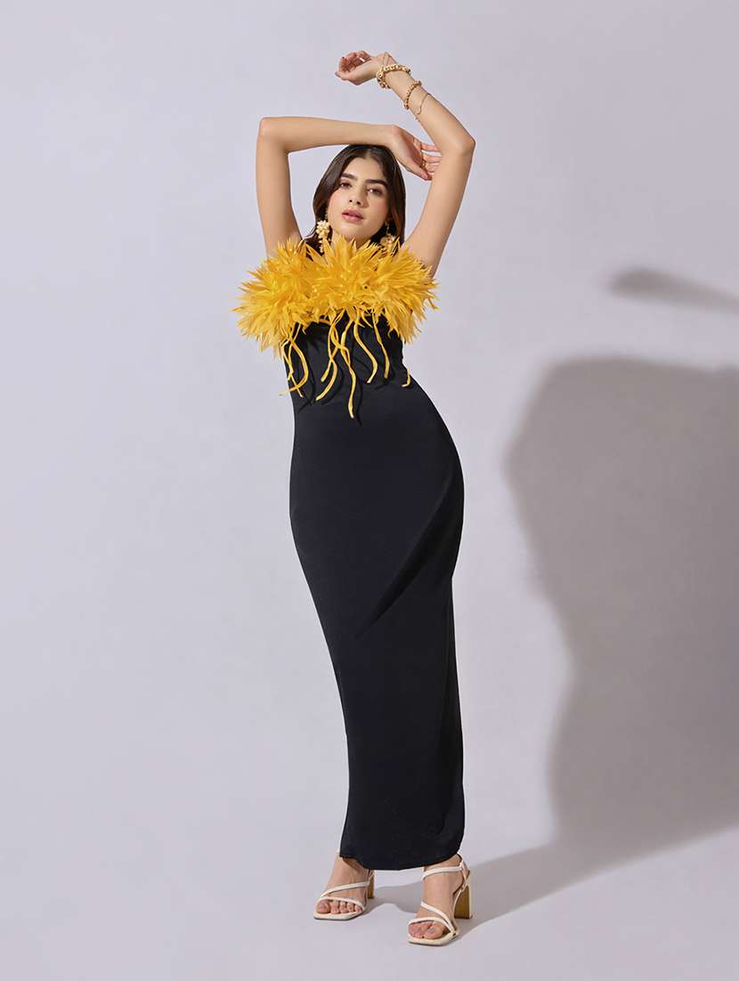 women solid strapless maxi bodycon dress - 22381195 -  Standard Image - 5