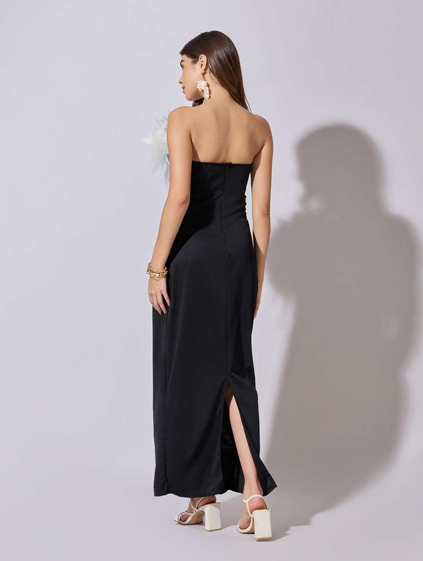 women solid strapless maxi bodycon dress - 22381196 -  Standard Image - 5