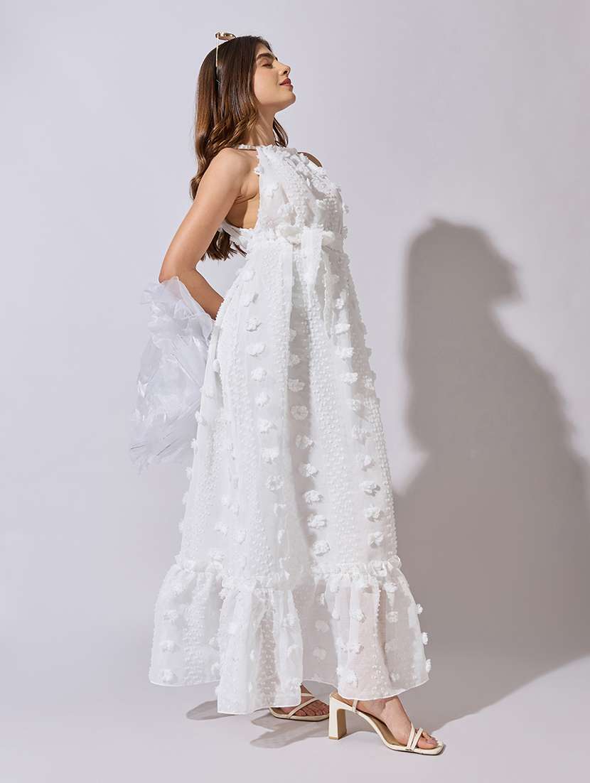 women self designed sleeveless tiered dress - 22381221 -  Standard Image - 3
