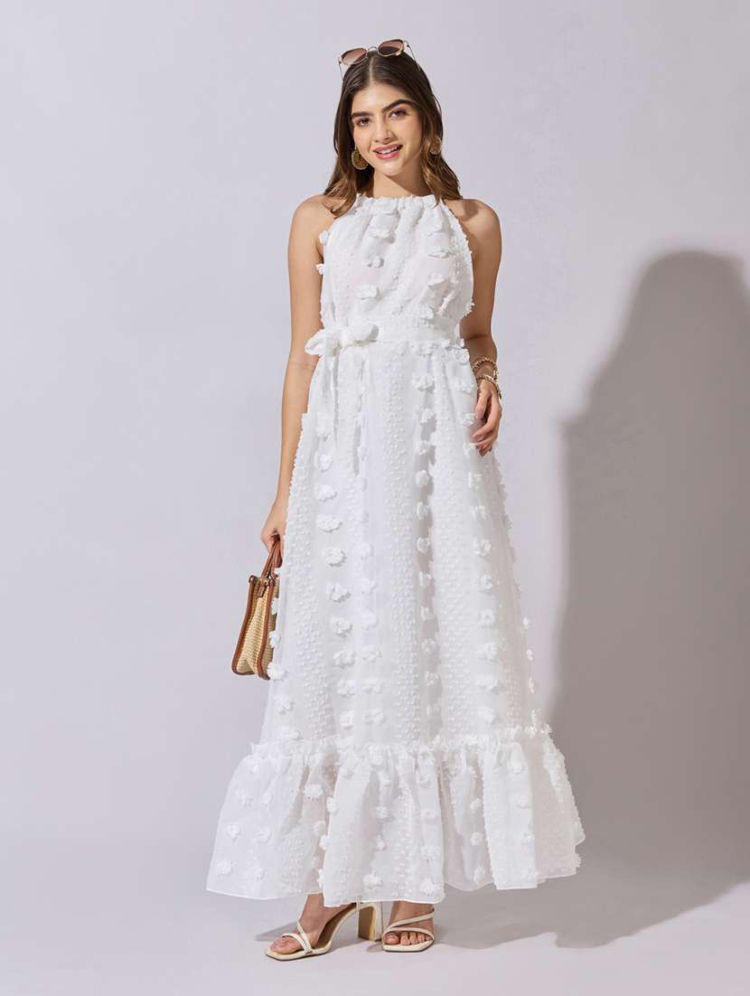 women self designed sleeveless tiered dress - 22381221 -  Standard Image - 5