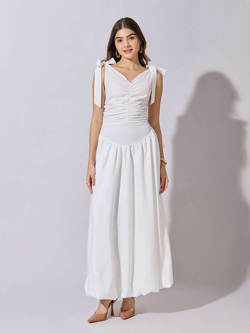women solid sleeveless ballon dress - 22381224 -  Standard Image - 3