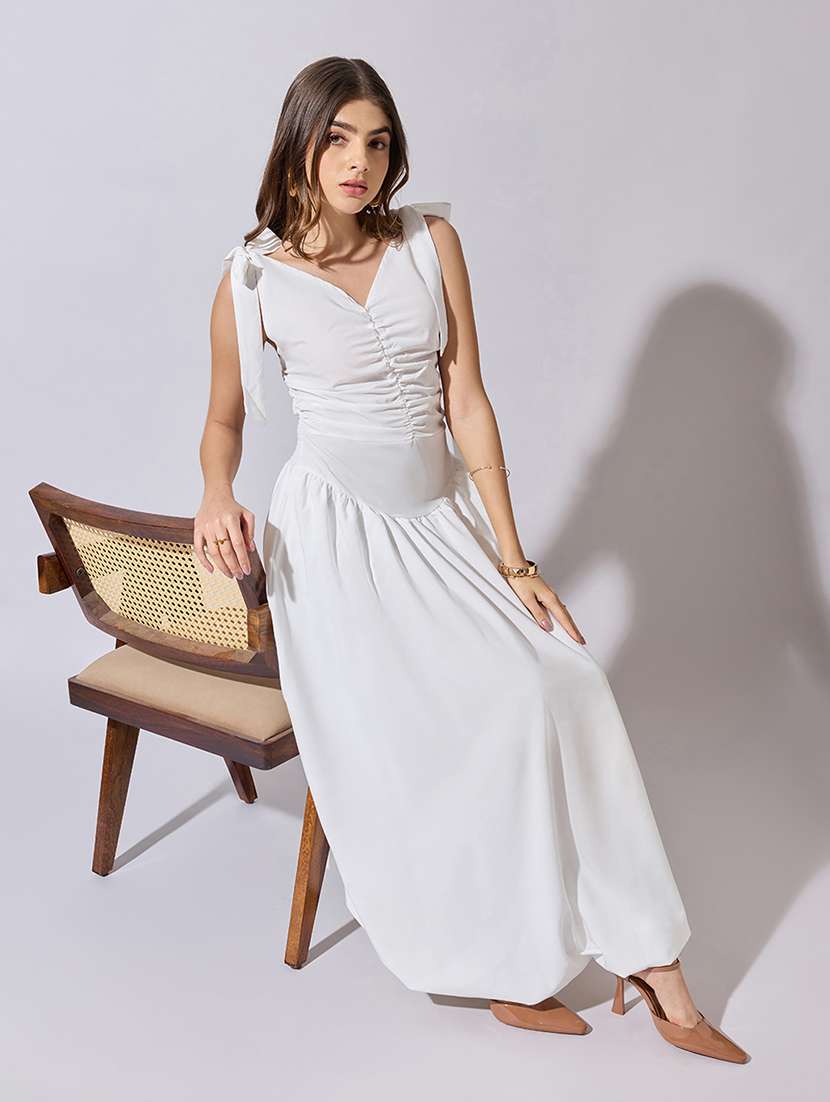women solid sleeveless ballon dress - 22381224 -  Standard Image - 5