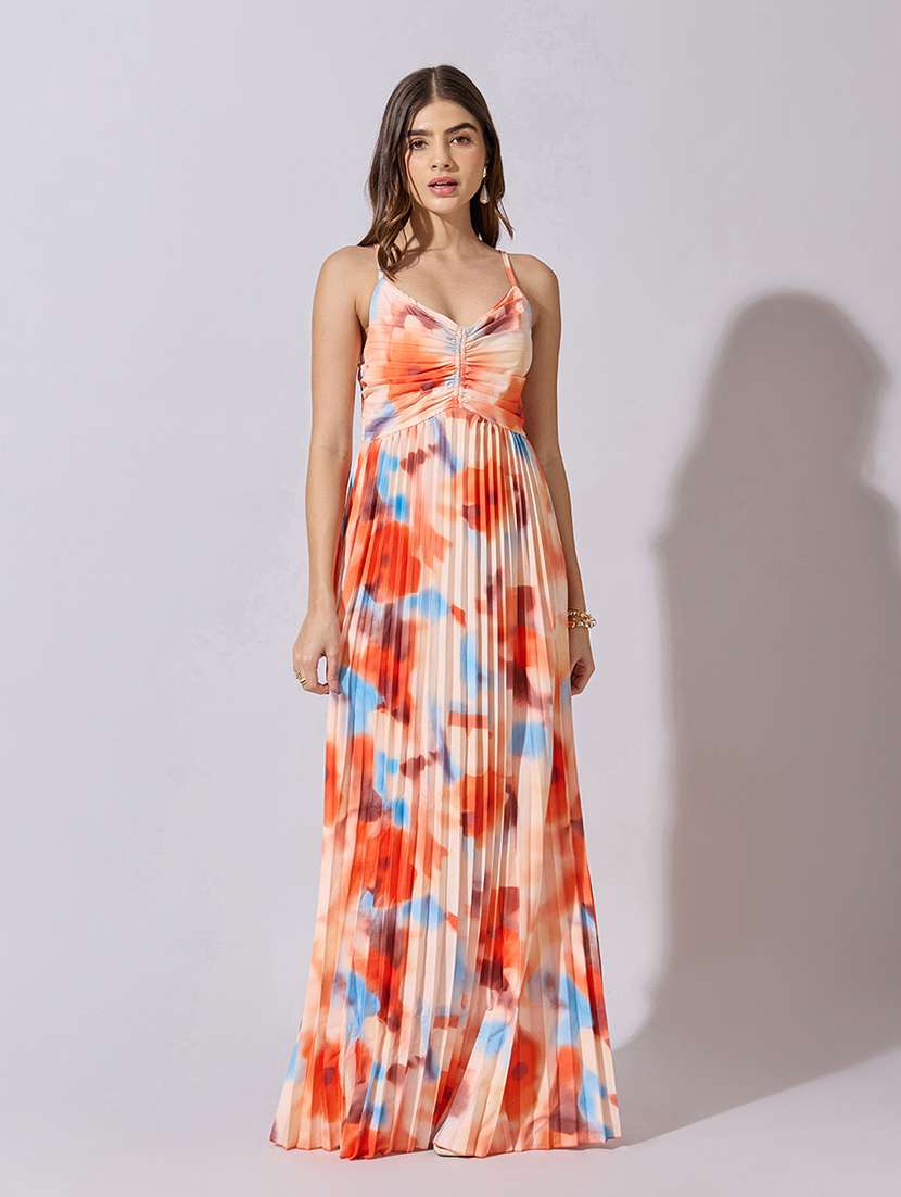 women floral print shoulder strap fit & flare dress - 22381227 -  Standard Image - 3