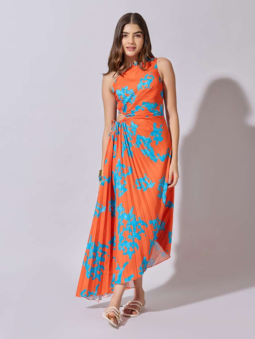 women printed single shoulder asymmetric dress - 22381236 -  Standard Image - 3