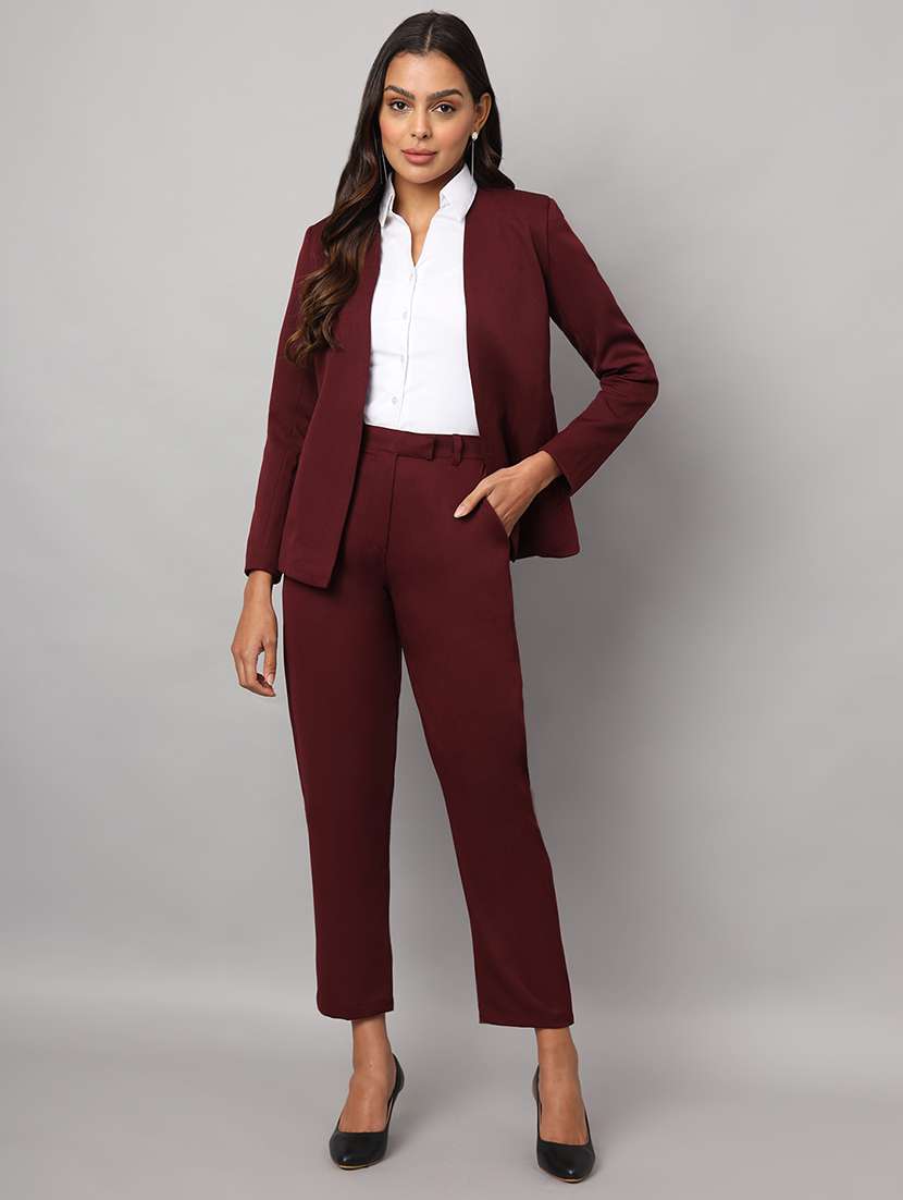 women solid long sleeve formal blazer - 22381245 -  Standard Image - 5