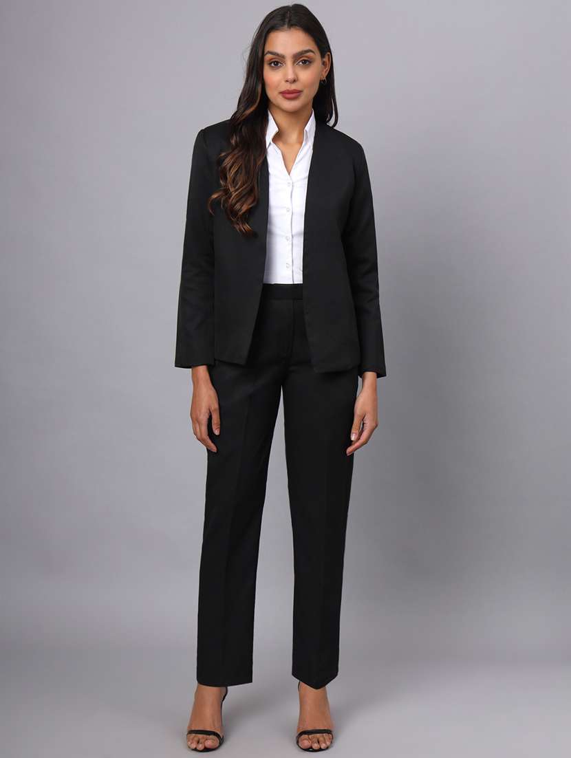 women solid long sleeve formal blazer - 22381246 -  Standard Image - 5