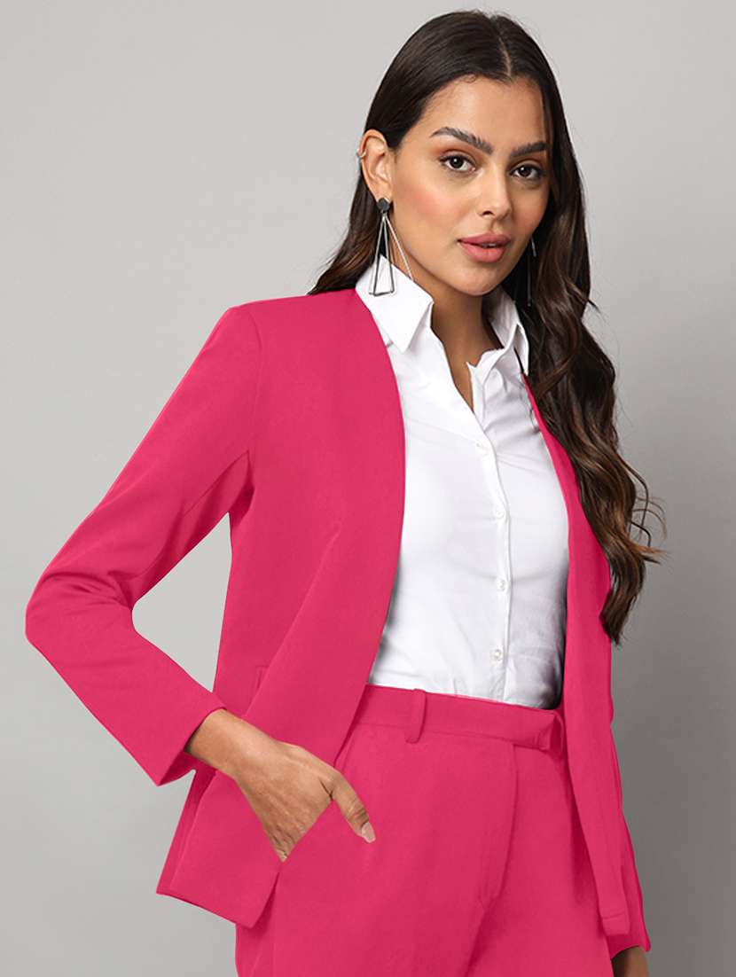 women solid long sleeve formal blazer - 22381251 -  Standard Image - 3