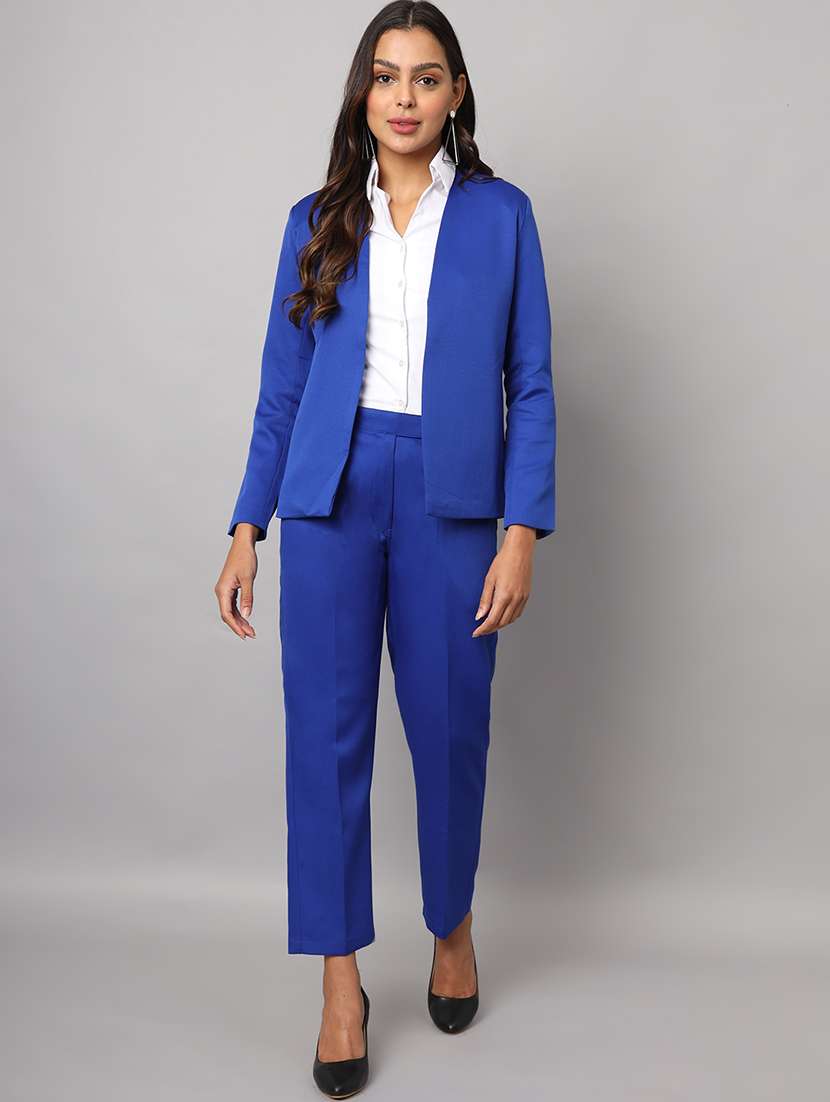 women solid long sleeve formal blazer - 22381255 -  Standard Image - 5