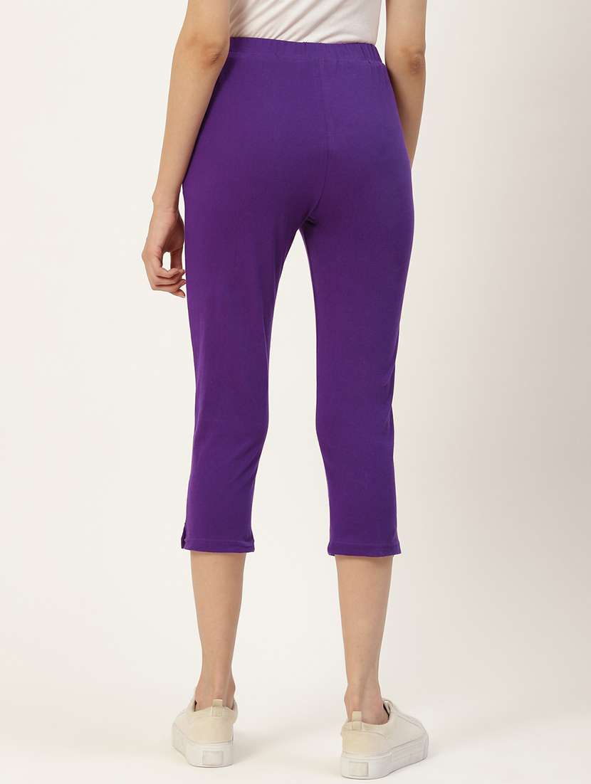 women solid mid rise capri - 22381280 -  Standard Image - 3