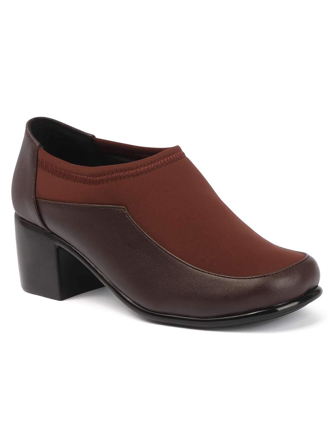women brown slip on pump - 22381598 -  Standard Image - 3