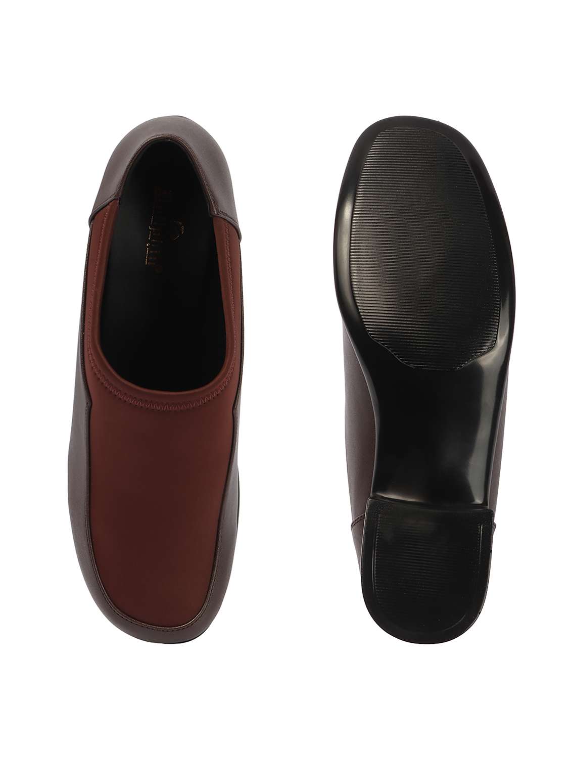 women brown slip on pump - 22381598 -  Standard Image - 5