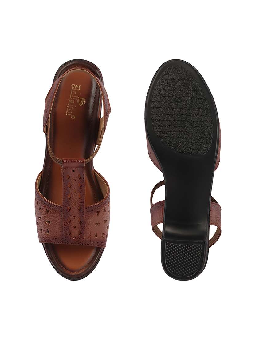 brown leather slip on sandals - 22381602 -  Standard Image - 5