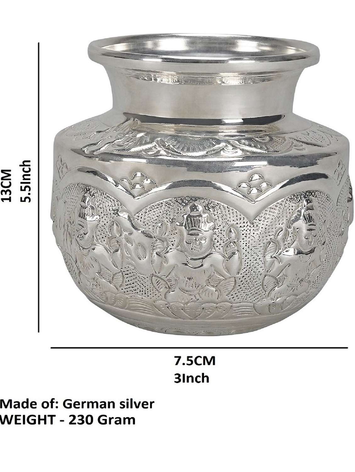 german silver embossed home decor pot - 22381621 -  Standard Image - 3