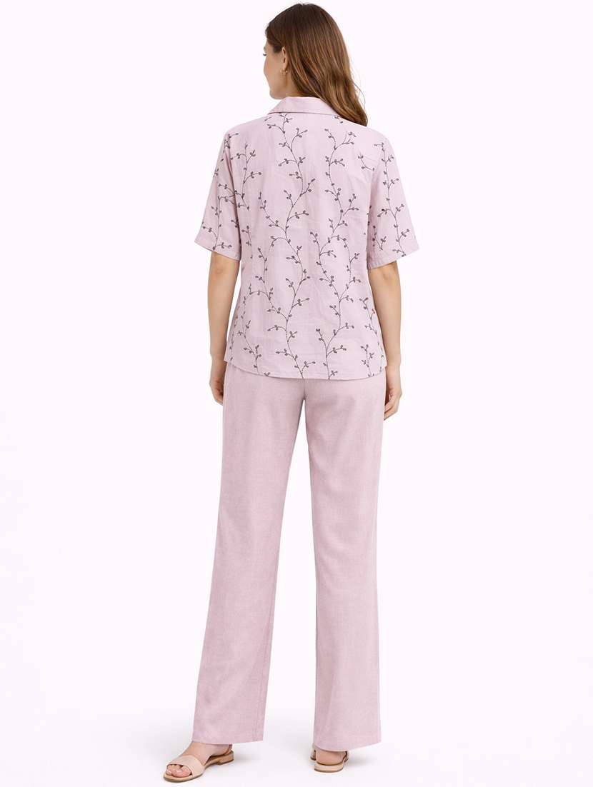 women embroidered top and trouser co-ord set - 22381667 -  Standard Image - 3