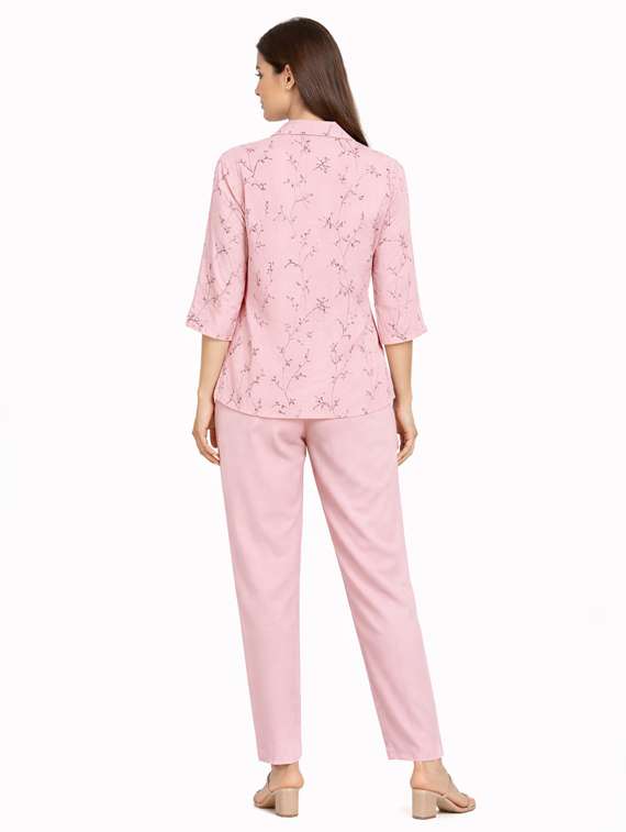 women embroidered top and trouser co-ord set - 22381667 -  Standard Image - 3